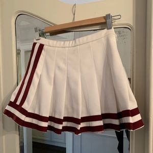Vintage cheer skirt in maroon and white